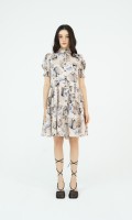 SIXDO Floral Mini Silk Dress